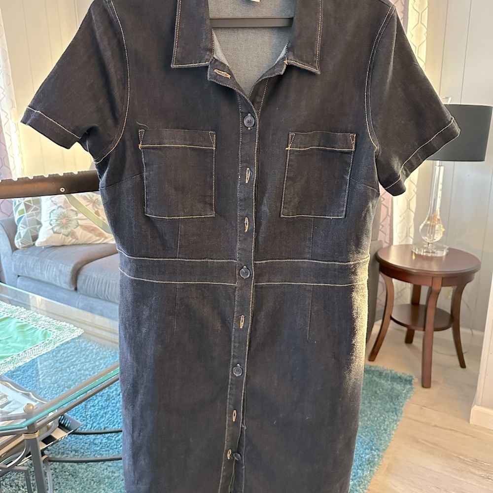 Liz Claiborne denim midi dress. Size 16